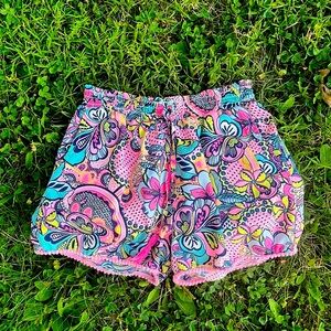🌸Bright Tropical Multi-Color Neon Floral Girls Size 10 Shorts- Japna Kids